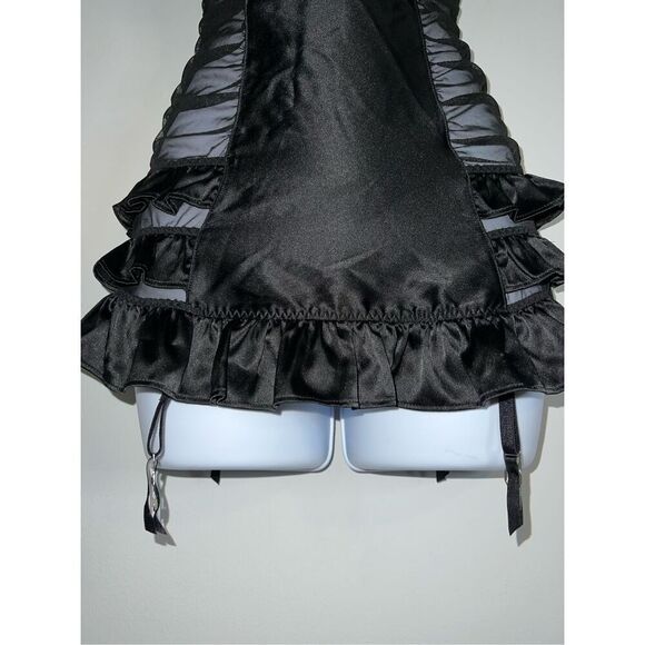 Victorias Secret Black w/ Rhinestones 34C Babydoll Gown - Picture 5 of 9